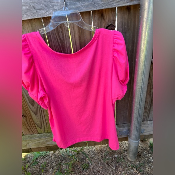 Lilly PulitzerJessie puff sleeves Pink Top - Picture 3 of 6